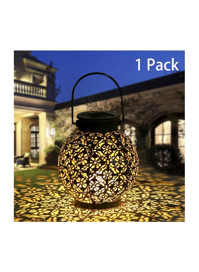 Solar Powered Hollowed-Out Design Lantern Light Black 175x81x150mm - Image 3